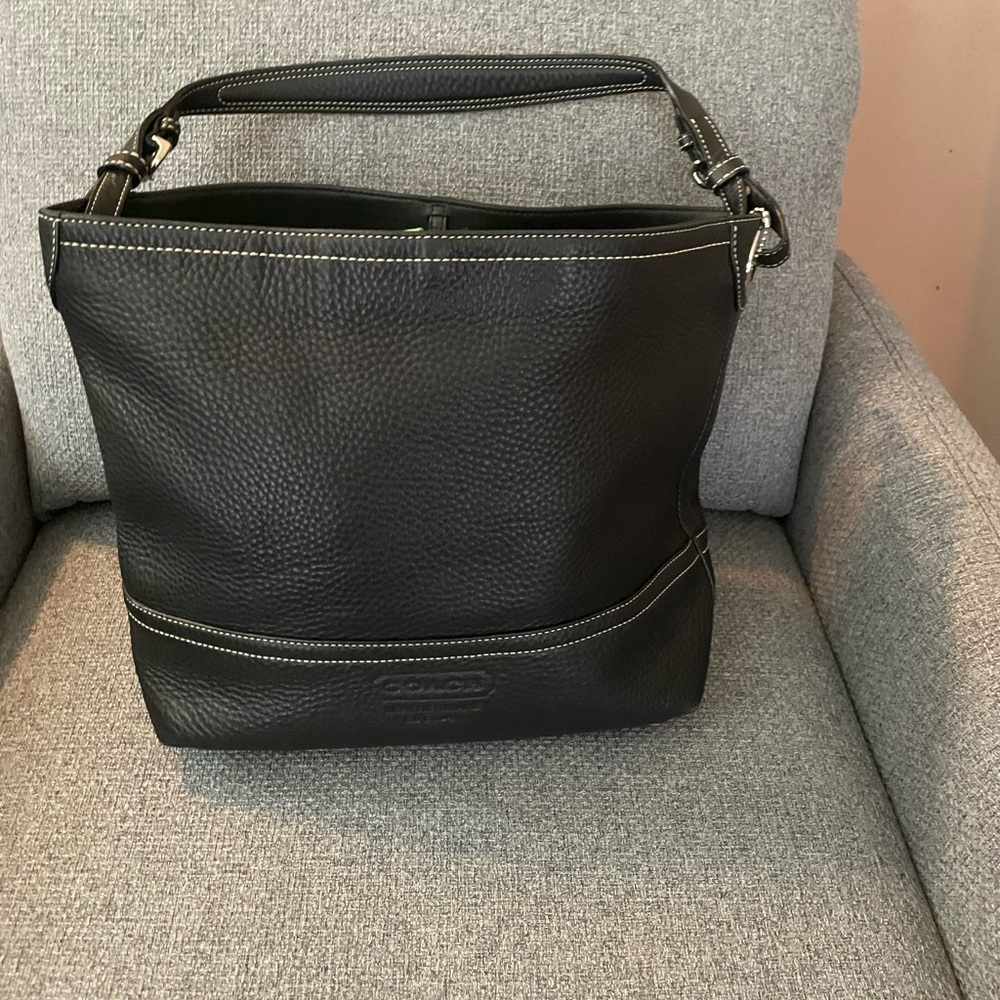 Coach Black Hobo with Silver and Gold Accents Black in EUC